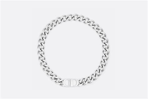 cuban chain dior|CD Icon Chain Link Necklace Silver.